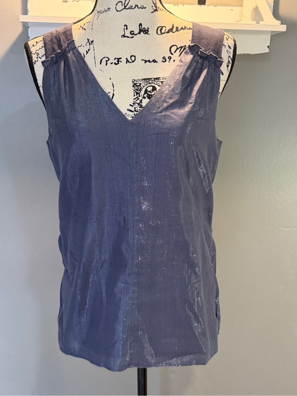 GAP Shimmery V-Neck Sleeveless Camisole - Blue Sz S